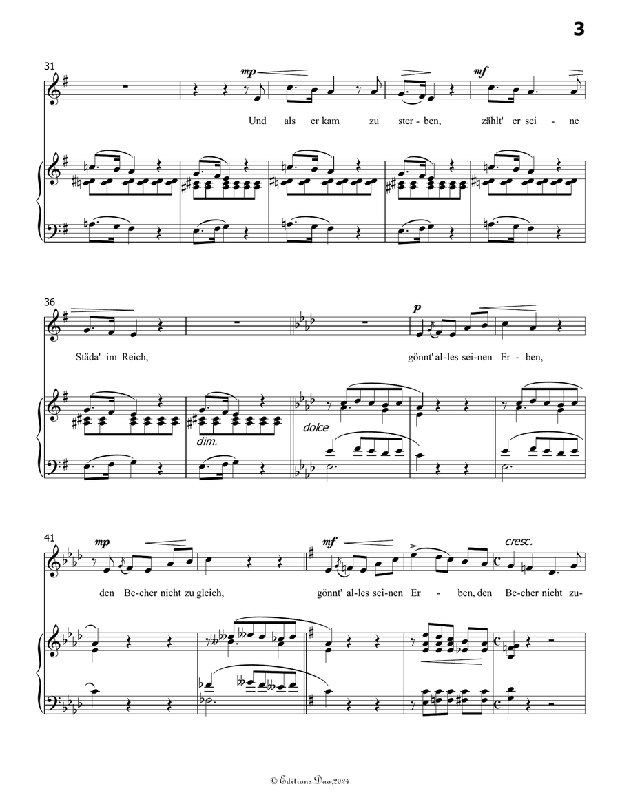 Der konig von thule, by Liszt, S.278, in e minor Voice scores gallery preview page 5