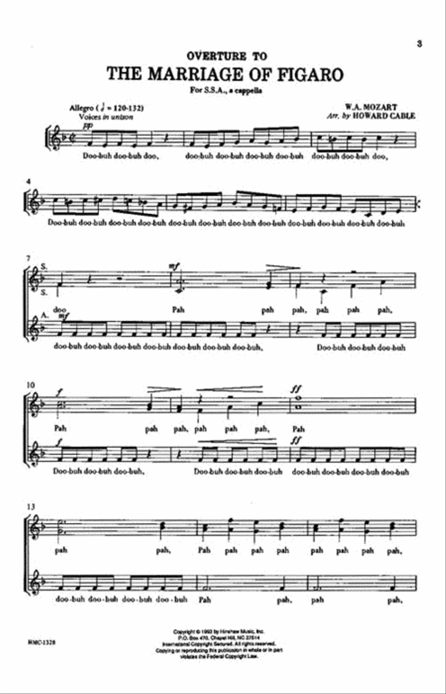 The Overture to the Marriage of Figaro SSA scores gallery preview page 2