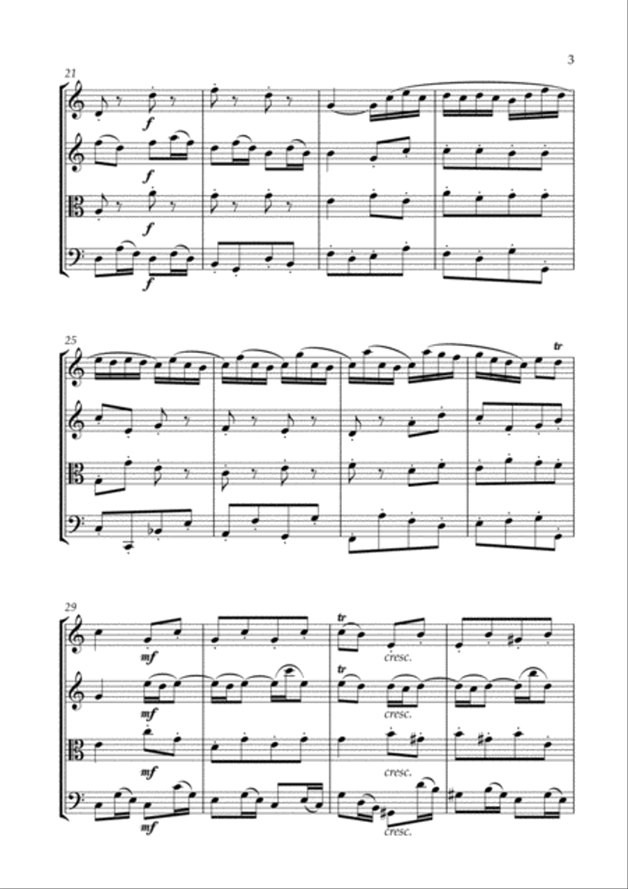 Badinerie (J.S. Bach) for String Quartet String Quartet scores gallery preview page 4