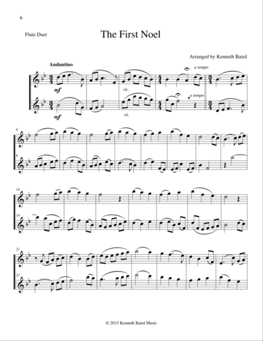 Christmas Duets, Volume 2, for Flutes Flute Duet scores gallery preview page 6