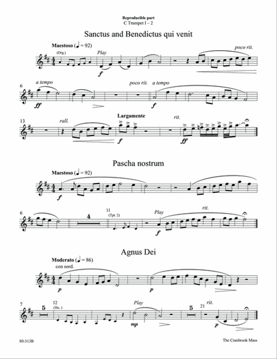 The Cranbrook Mass Choir scores gallery preview page 3