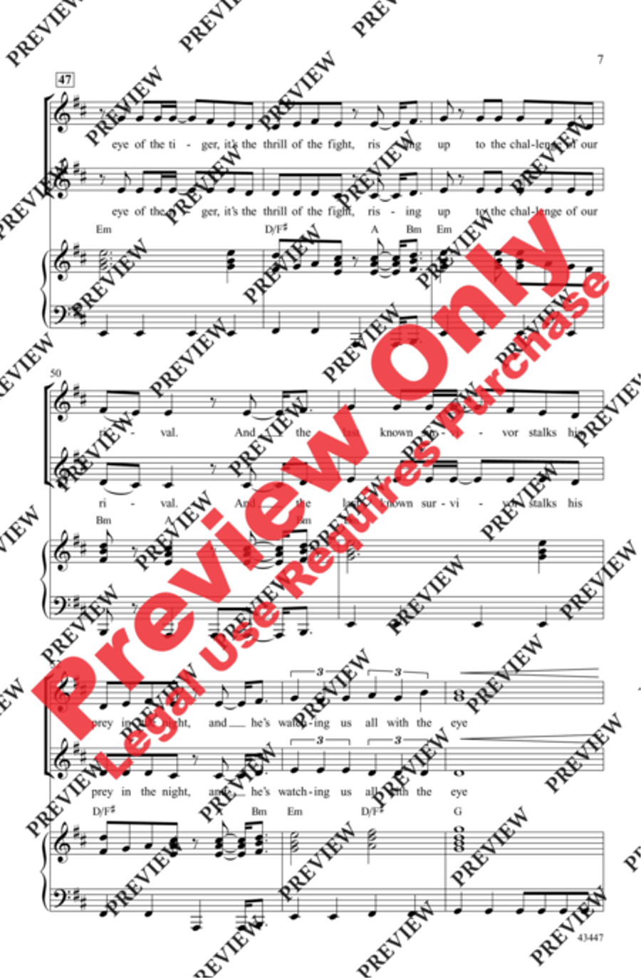 Eye of the Tiger Women's Choir scores gallery preview page 7