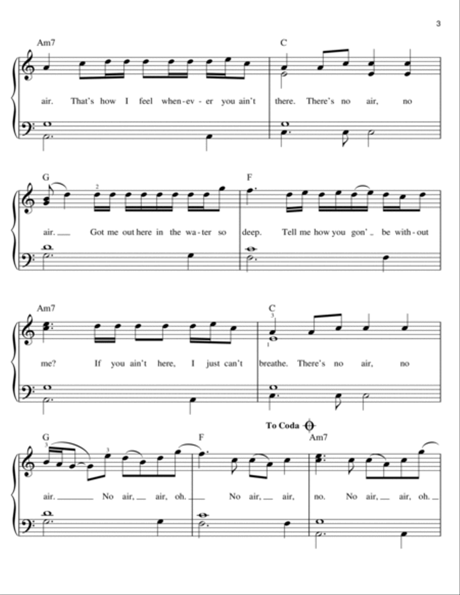 No Air Easy Piano scores gallery preview page 3