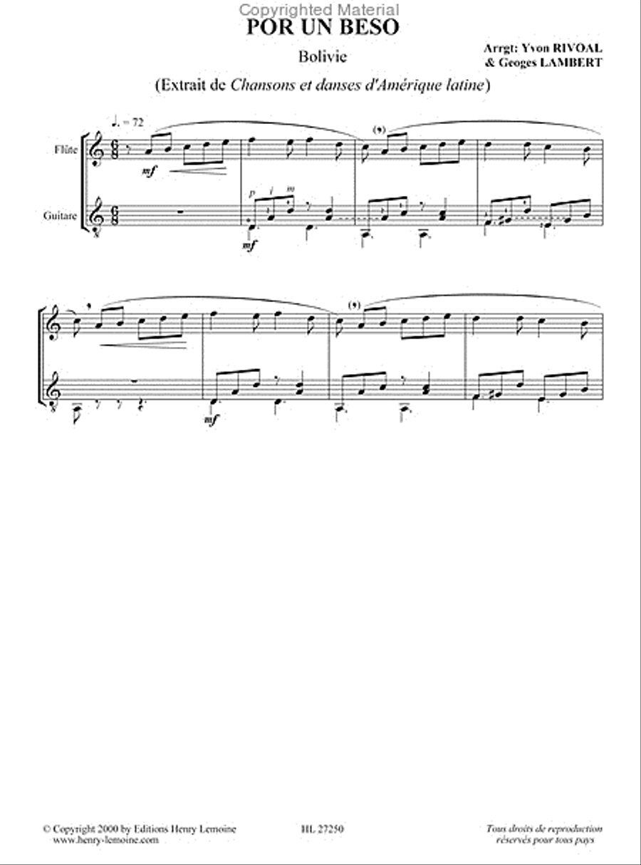 Chansons et danses d'Amerique latine - Volume A Flute scores gallery preview page 5