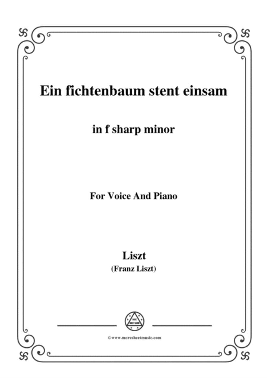 Liszt-Ein fichtenbaum stent einsam in f sharp minor,for Voice and Piano Voice Solo scores gallery preview page 1