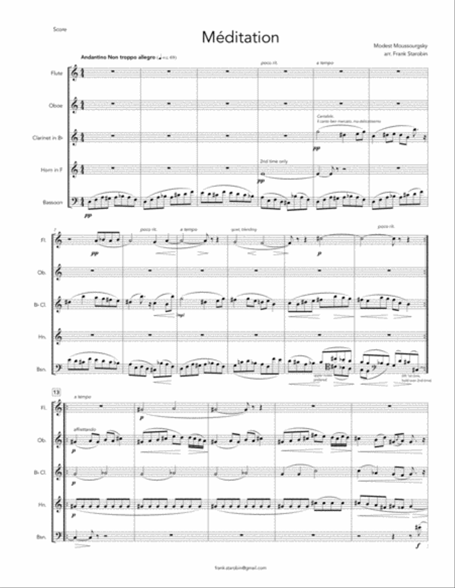 Meditation for woodwind quintet Woodwind Quintet scores gallery preview page 3