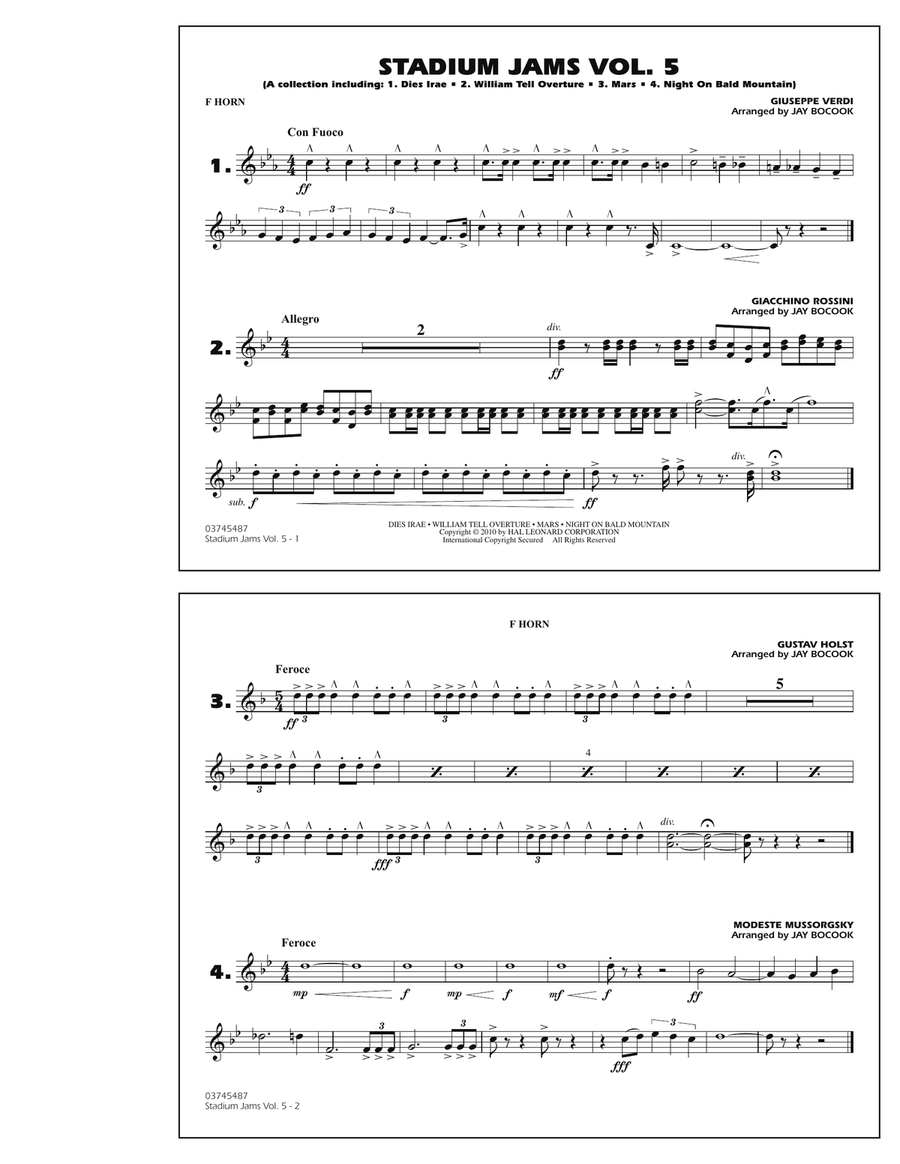 Stadium Jams: Vol. 5 - F Horn