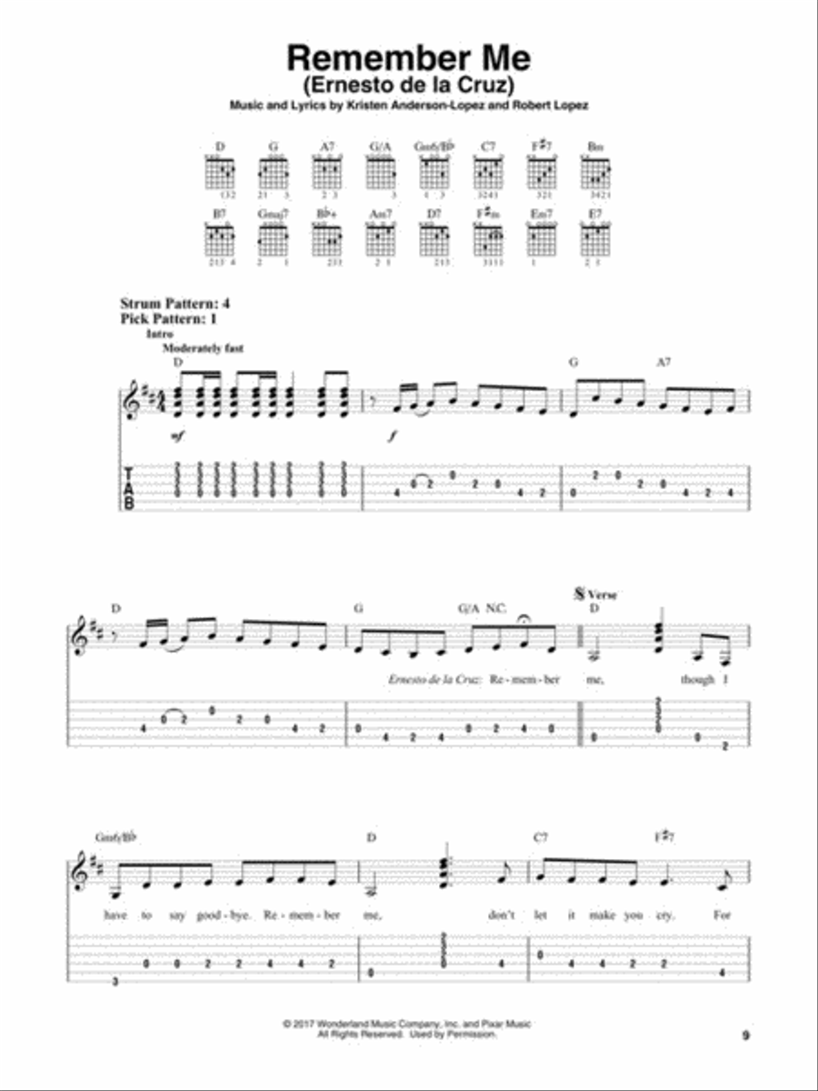 Disney/Pixar's Coco Guitar Tablature scores gallery preview page 4