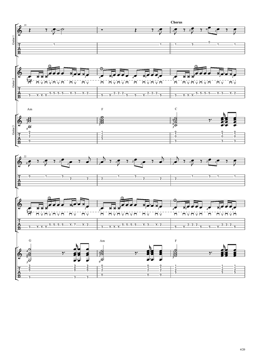 Girls Like You Guitar Ensemble scores gallery preview page 4