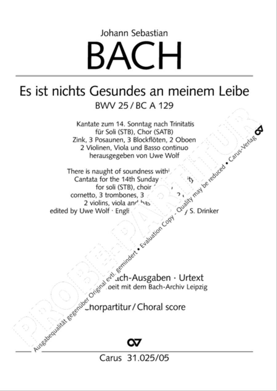 There is naught of soundness within my body (Es ist nichts Gesundes an meinem Leibe) STB scores gallery preview page 2