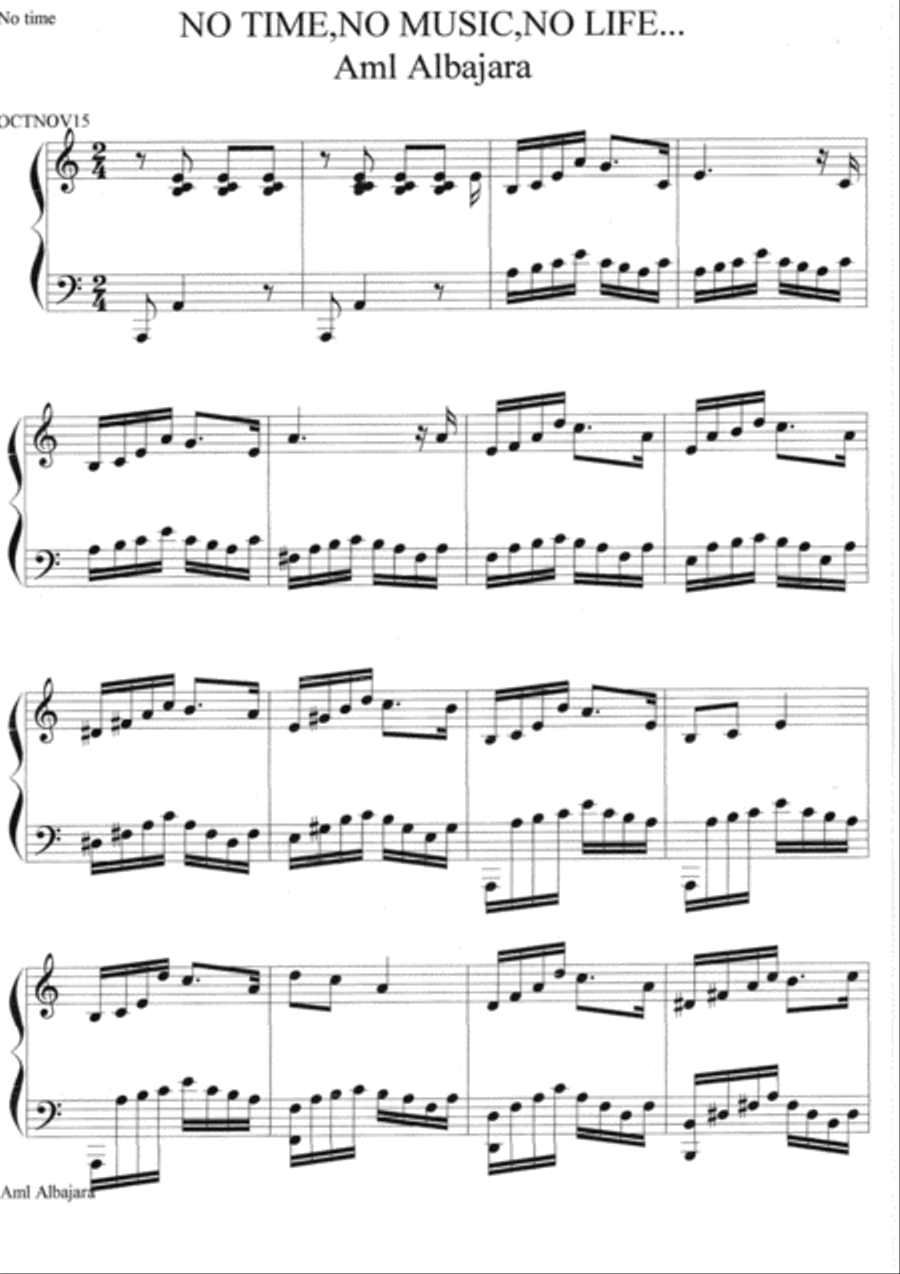No time, no music, no life... Piano Solo scores gallery preview page 2