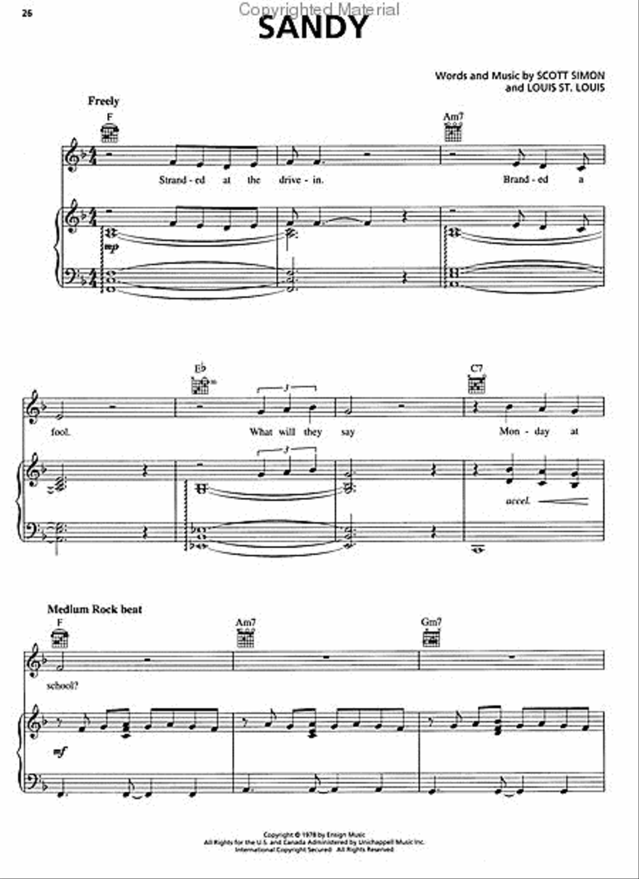 Grease Grease Piano, Vocal, Guitar scores gallery preview page 5