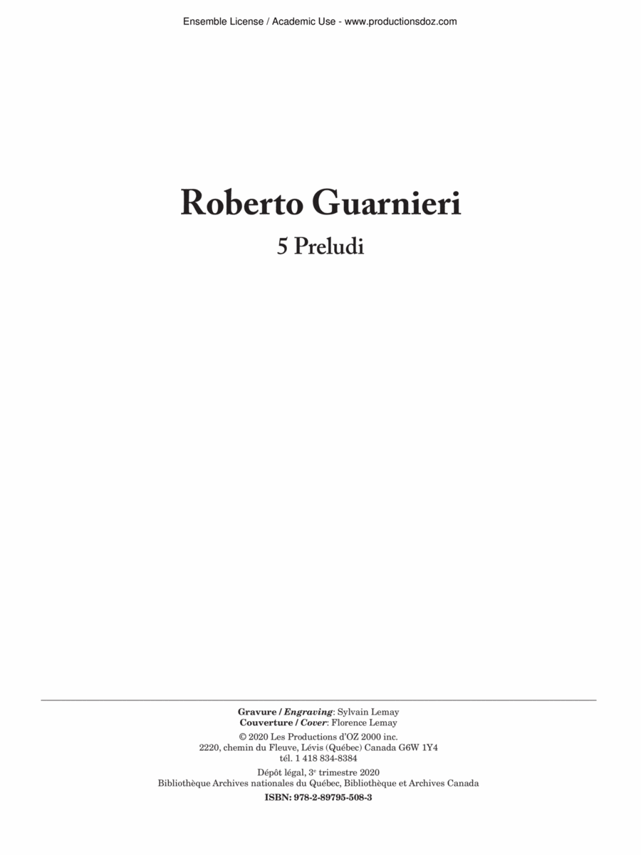 5 Preludi 5 Preludi Accordion scores gallery preview page 1