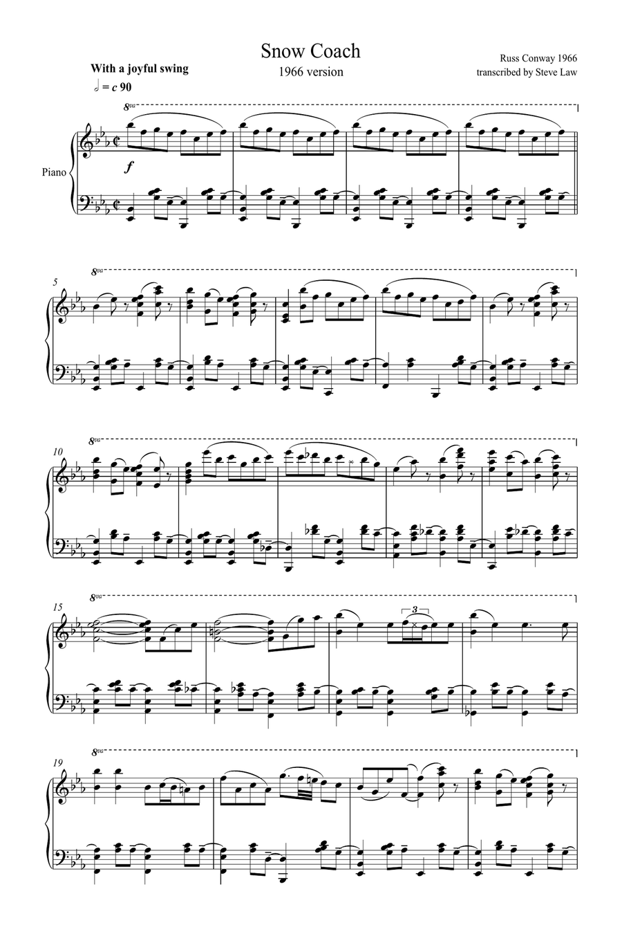 Snow Coach Piano Solo scores gallery preview page 1
