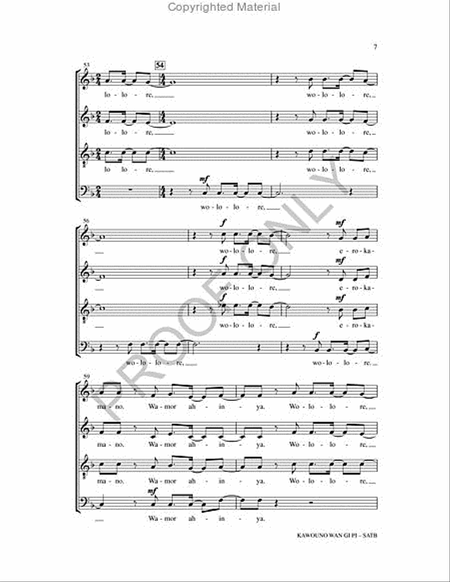 Kawouno Wan Gi Pi 4-Part scores gallery preview page 7