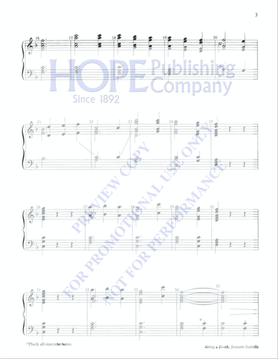 Bring a Torch, Jeanette Isabella 3-Octaves scores gallery preview page 3