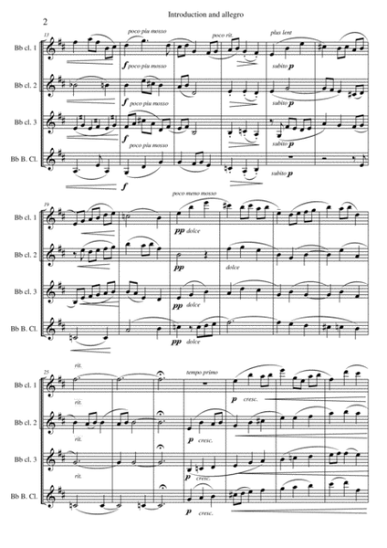 Introduction et Allegro for Clarinet Quartet image number null