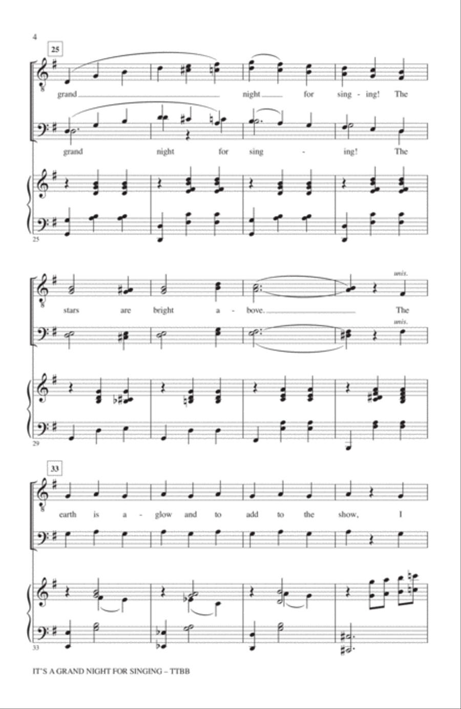 It's A Grand Night For Singing TTBB scores gallery preview page 3