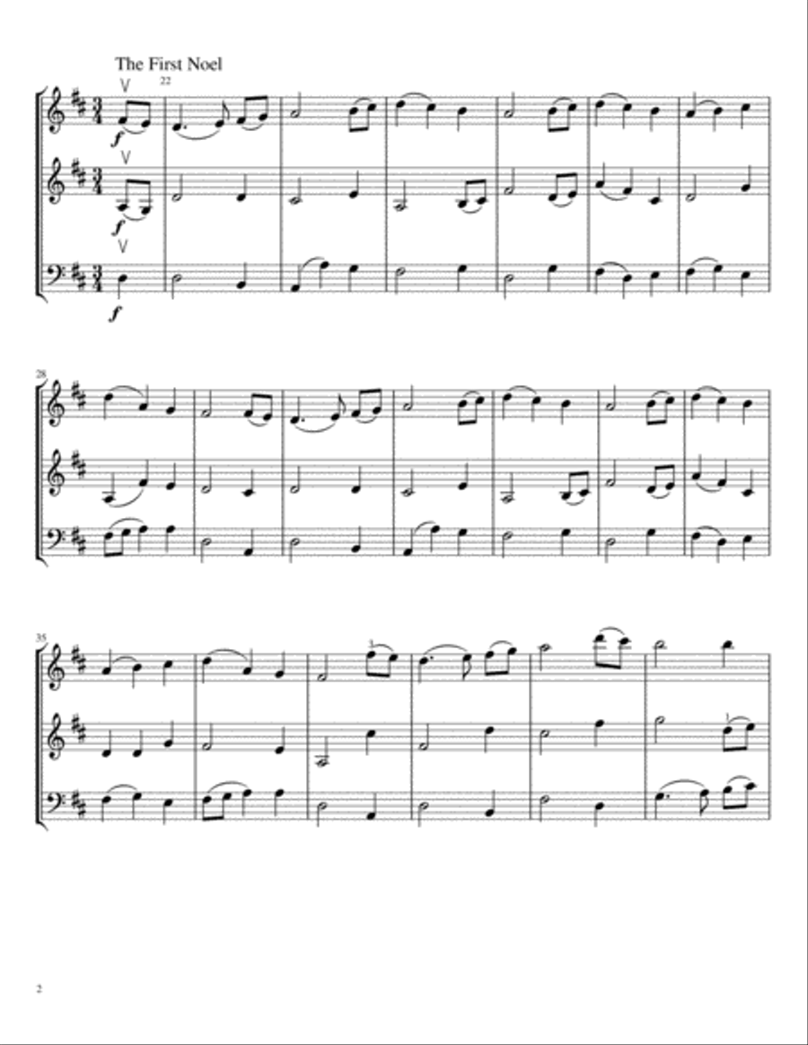 Carols for String Trio (two violins and cello), Volume I String Trio scores gallery preview page 3
