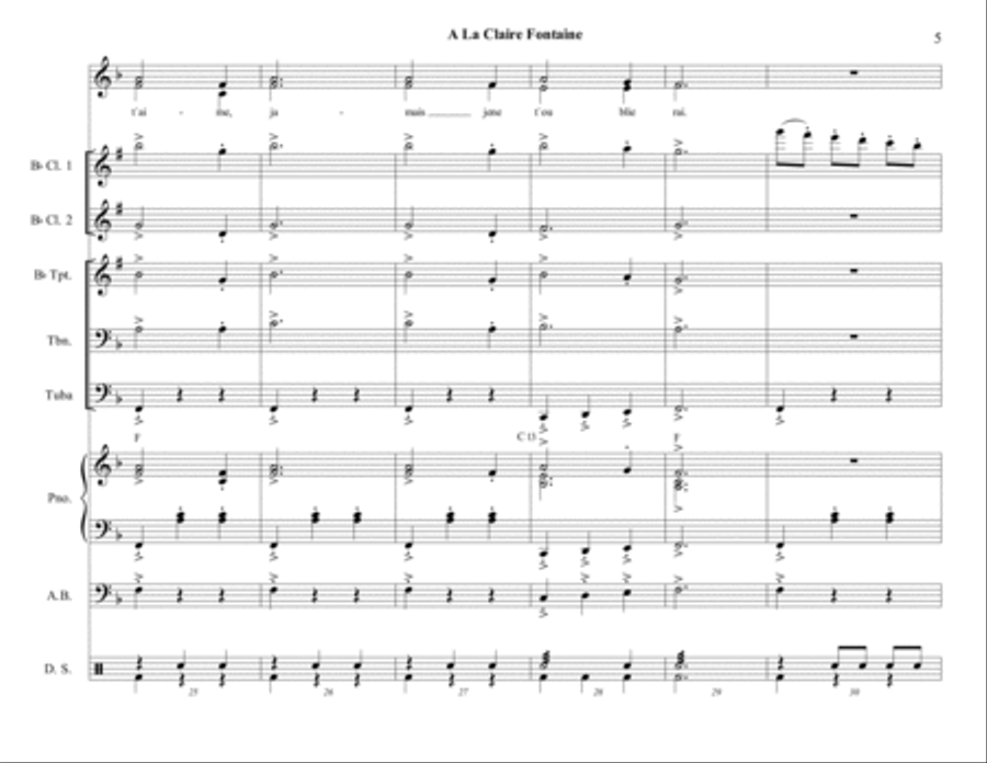A La Claire Fontaine Choir scores gallery preview page 5