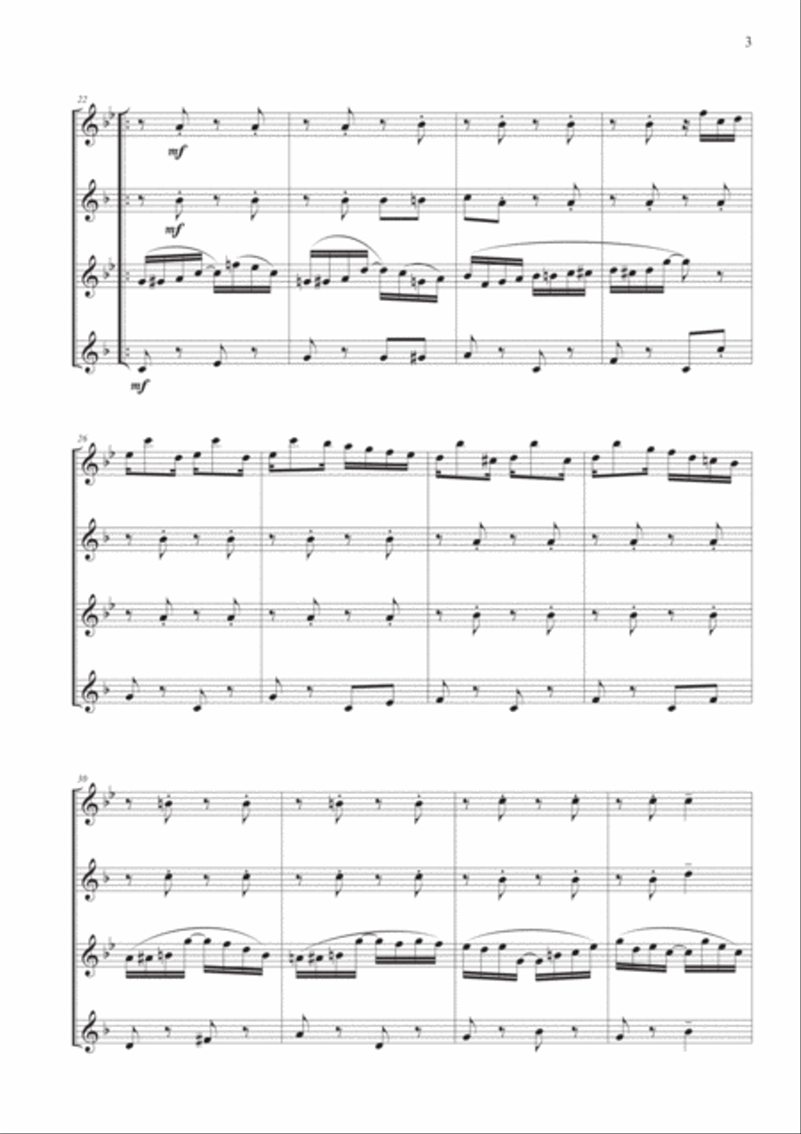 The Easy Winners for Saxophone Quartet Saxophone Quartet scores gallery preview page 3