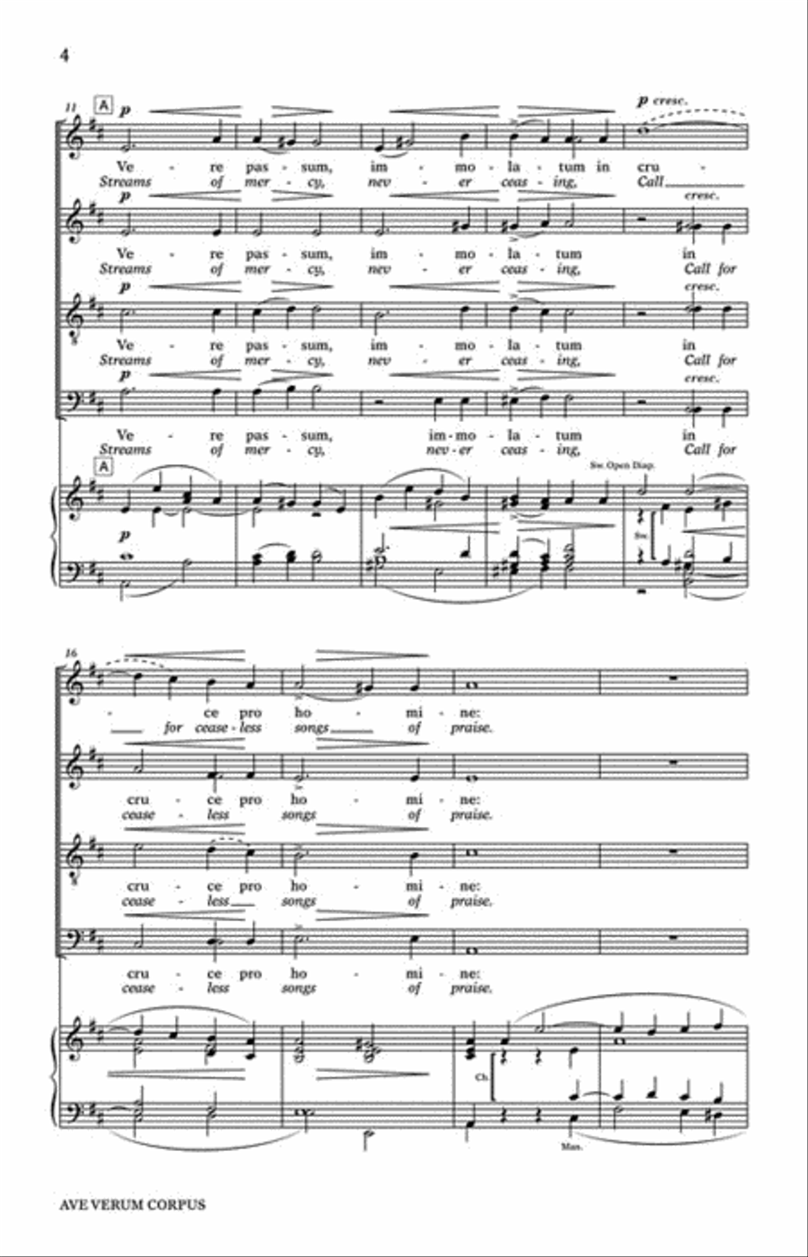 Ave Verum Corpus Choir scores gallery preview page 3