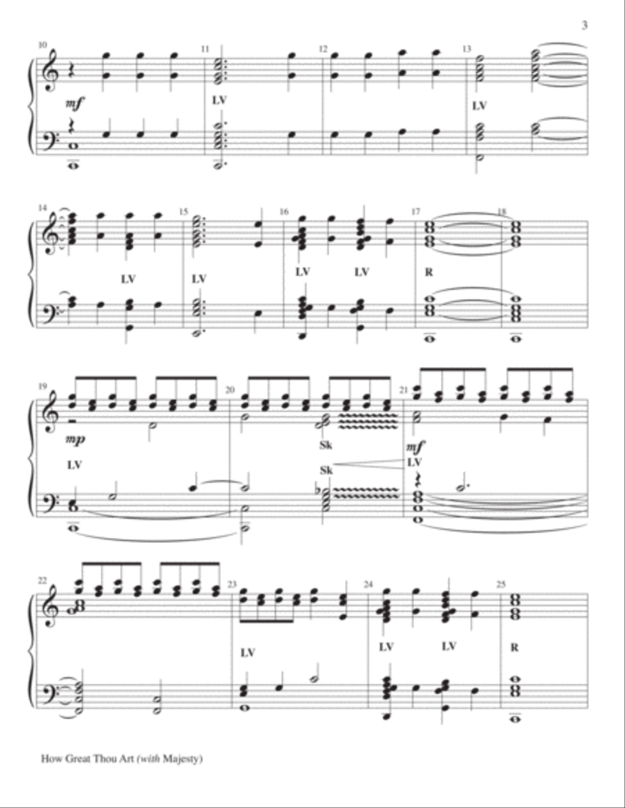 How Great Thou Art w/ Majesty - 3-5 oct. w/ piano 5-Octaves scores gallery preview page 3