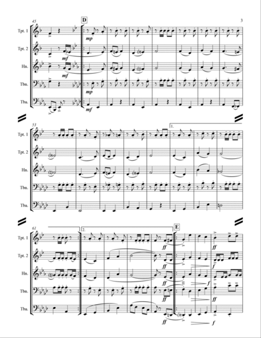 Morning Star Polka (for Brass Quintet) Brass Quintet scores gallery preview page 4