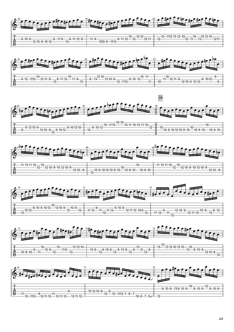 Moto Perpetuo Solo Classical Guitar scores gallery preview page 4