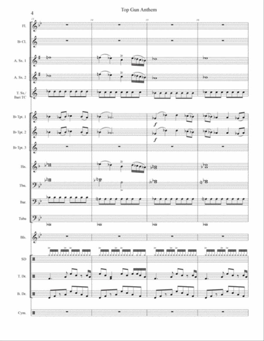 Top Gun Anthem Top Gun Anthem Marching Band scores gallery preview page 4