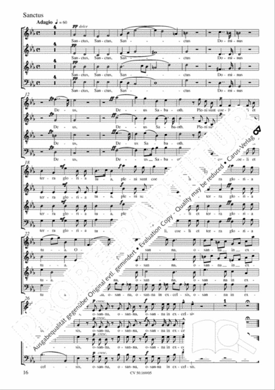 Mass in C Major 4-Part scores gallery preview page 17