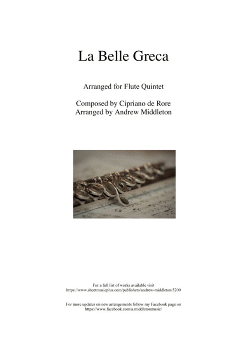 La Bella Grece arranged for Flute Quintet image number null
