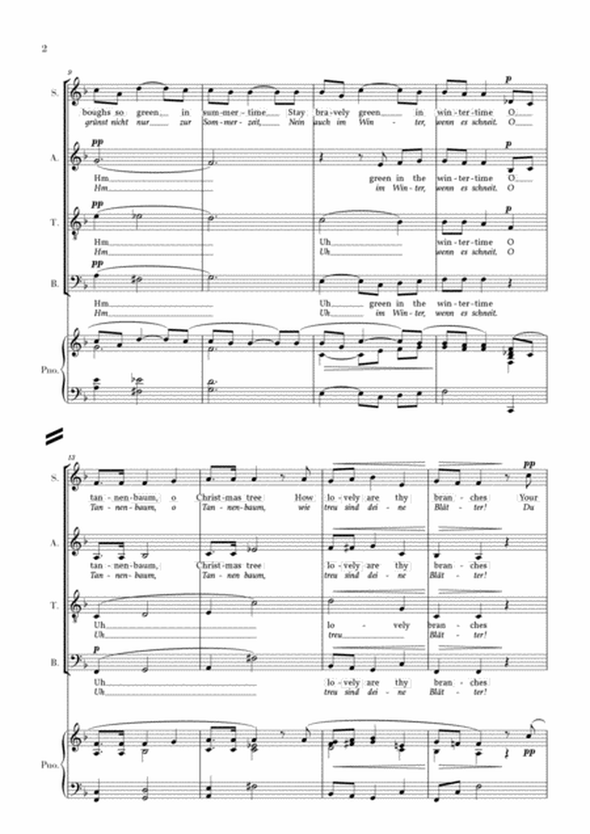 O Christmas Tree (O Tannenbaum) for SATB Choir and Piano image number null