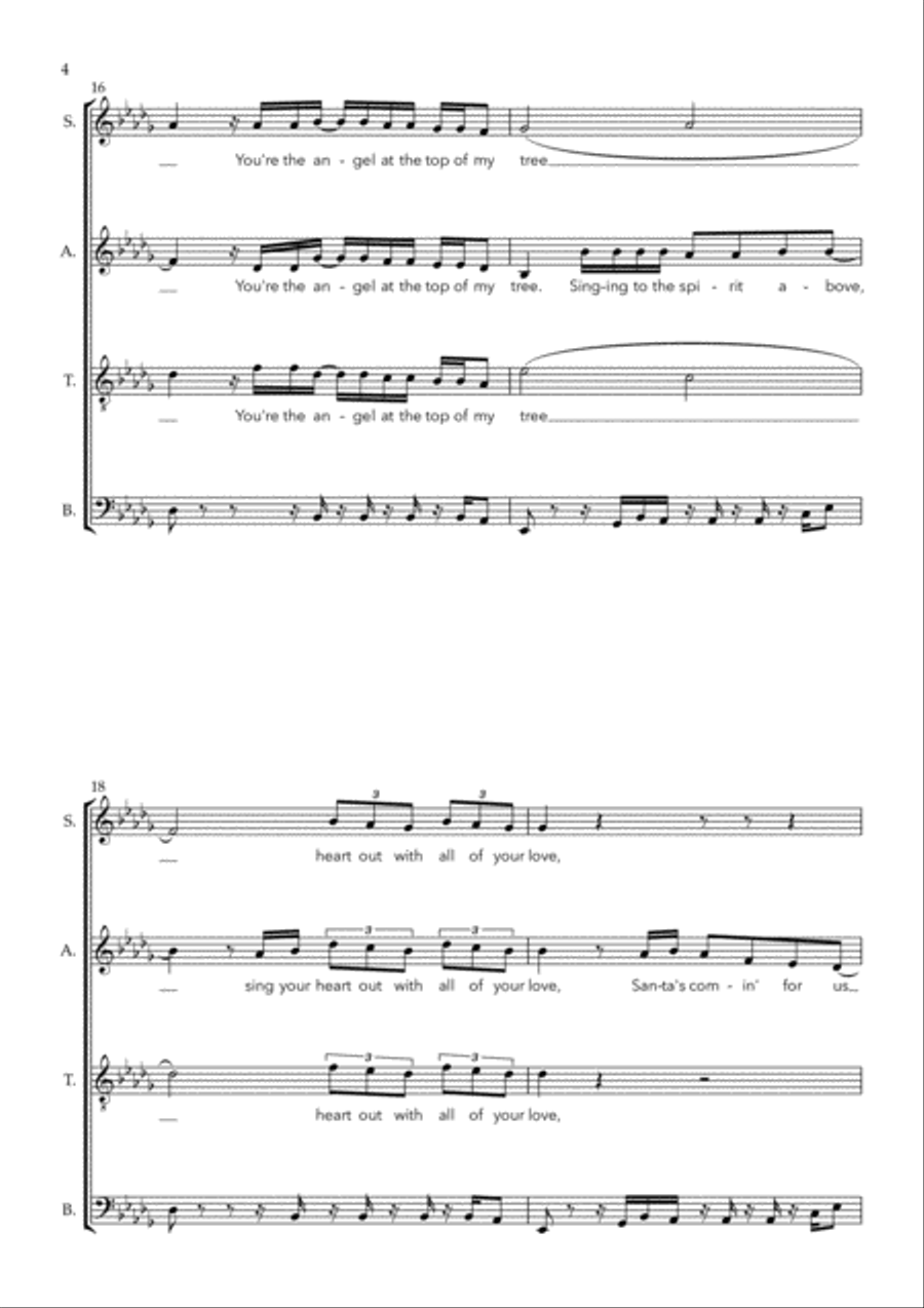 Santa's Coming For Us 4-Part scores gallery preview page 4