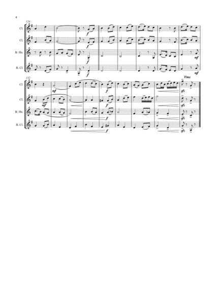 Muss i denn, muss i denn, zum Städele hinaus - Wooden Heart (Elvis Presley) - Clarinet Quartet image number null