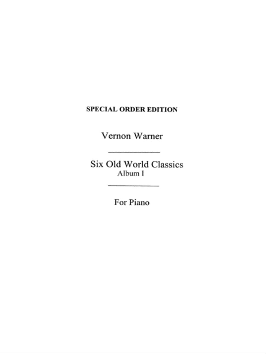 Six Old World Classics 1 Warner Piano Solo scores gallery preview page 1