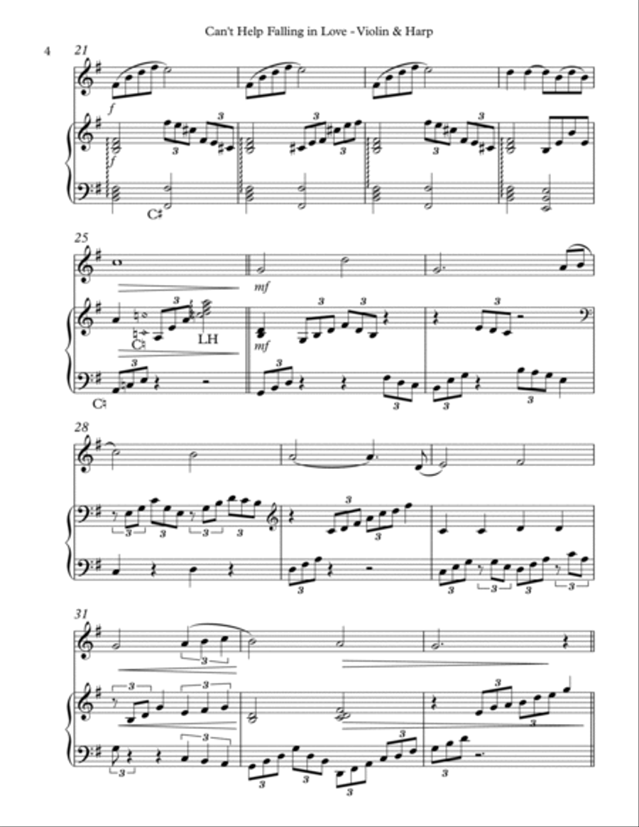 Can't Help Falling In Love String Duet scores gallery preview page 4