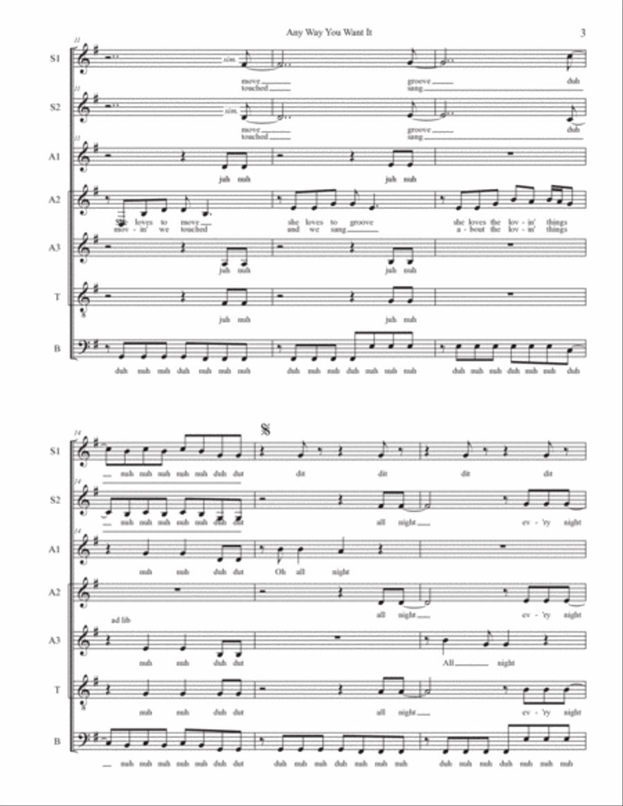 Any Way You Want It Divisi scores gallery preview page 3