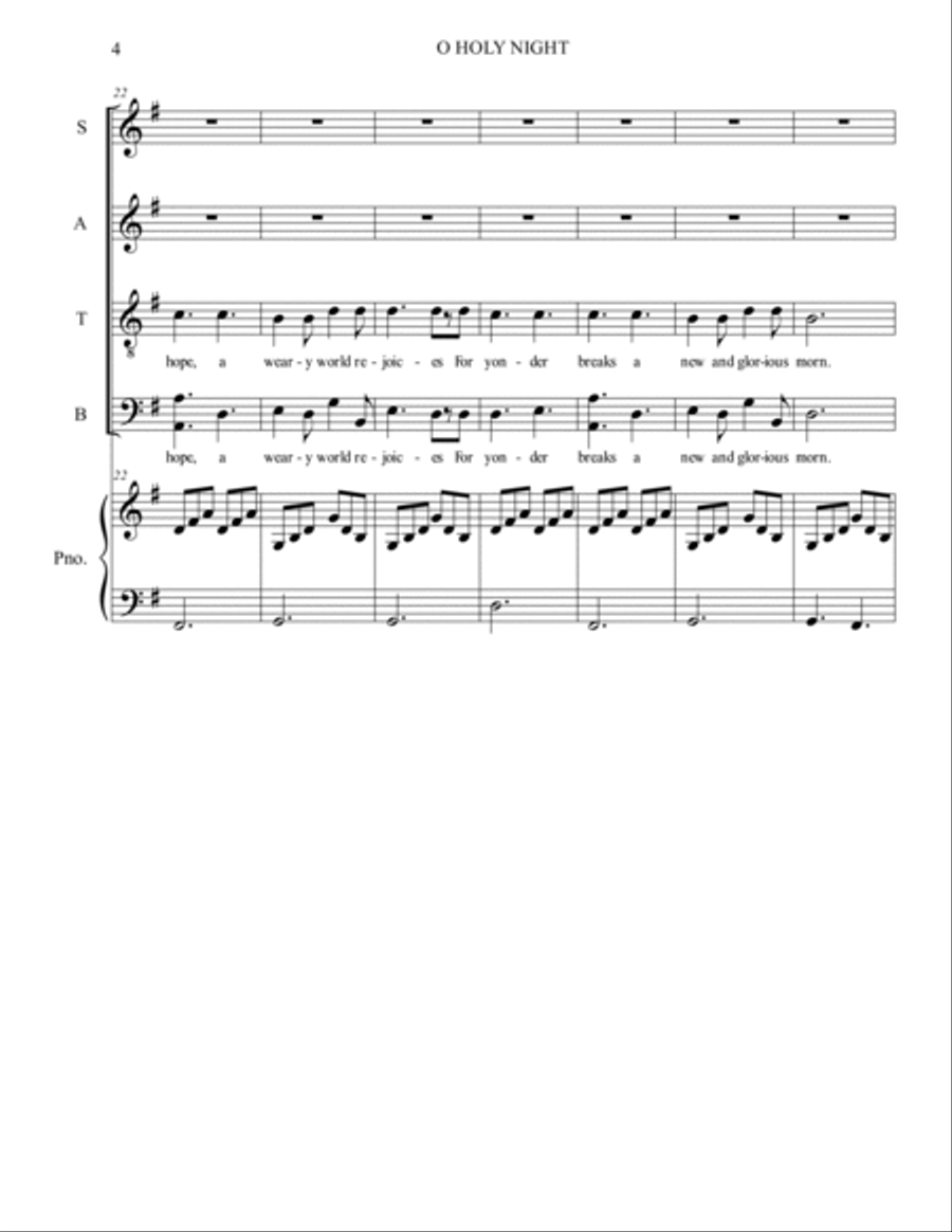 O Holy Night 4-Part scores gallery preview page 4