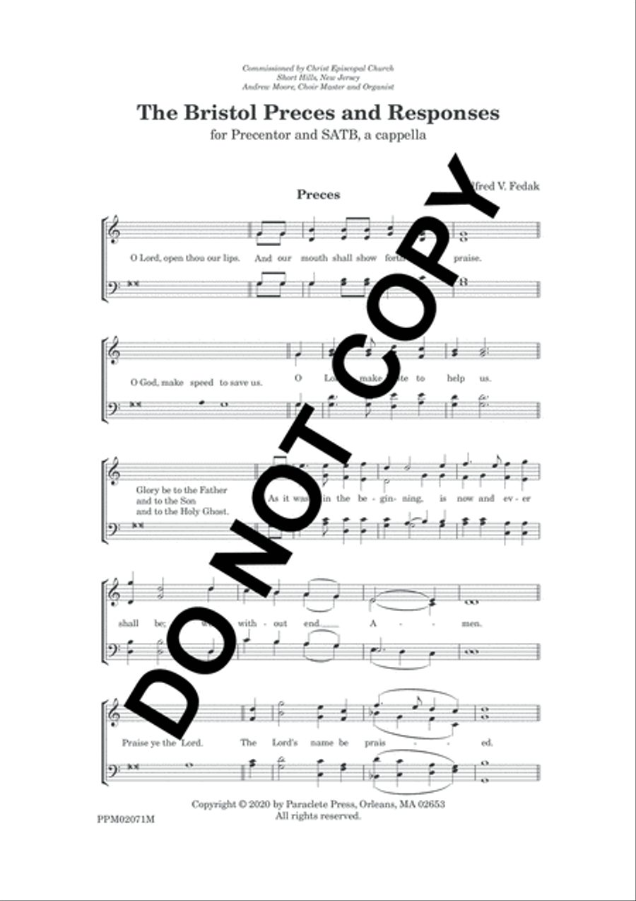 The Bristol Preces and Responses 4-Part scores gallery preview page 4