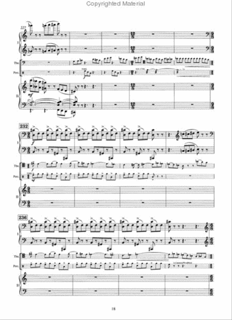 Concertino for Trombone, Two Pianos, and Percussion Percussion scores gallery preview page 5
