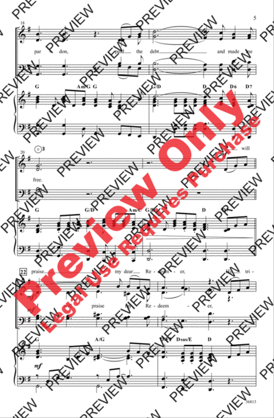 I Will Sing of My Redeemer 4-Part scores gallery preview page 5