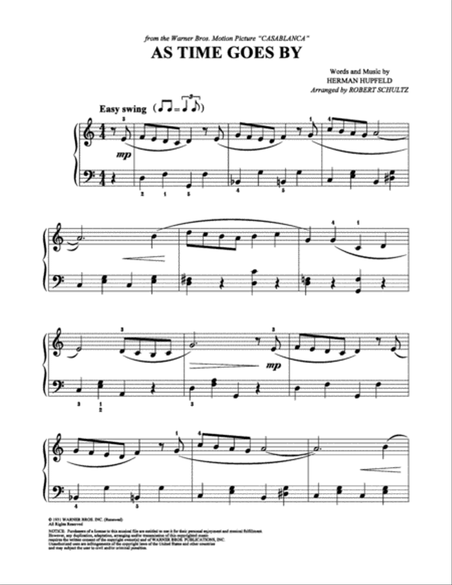 As Time Goes By As Time Goes By Easy Piano scores gallery preview page 1