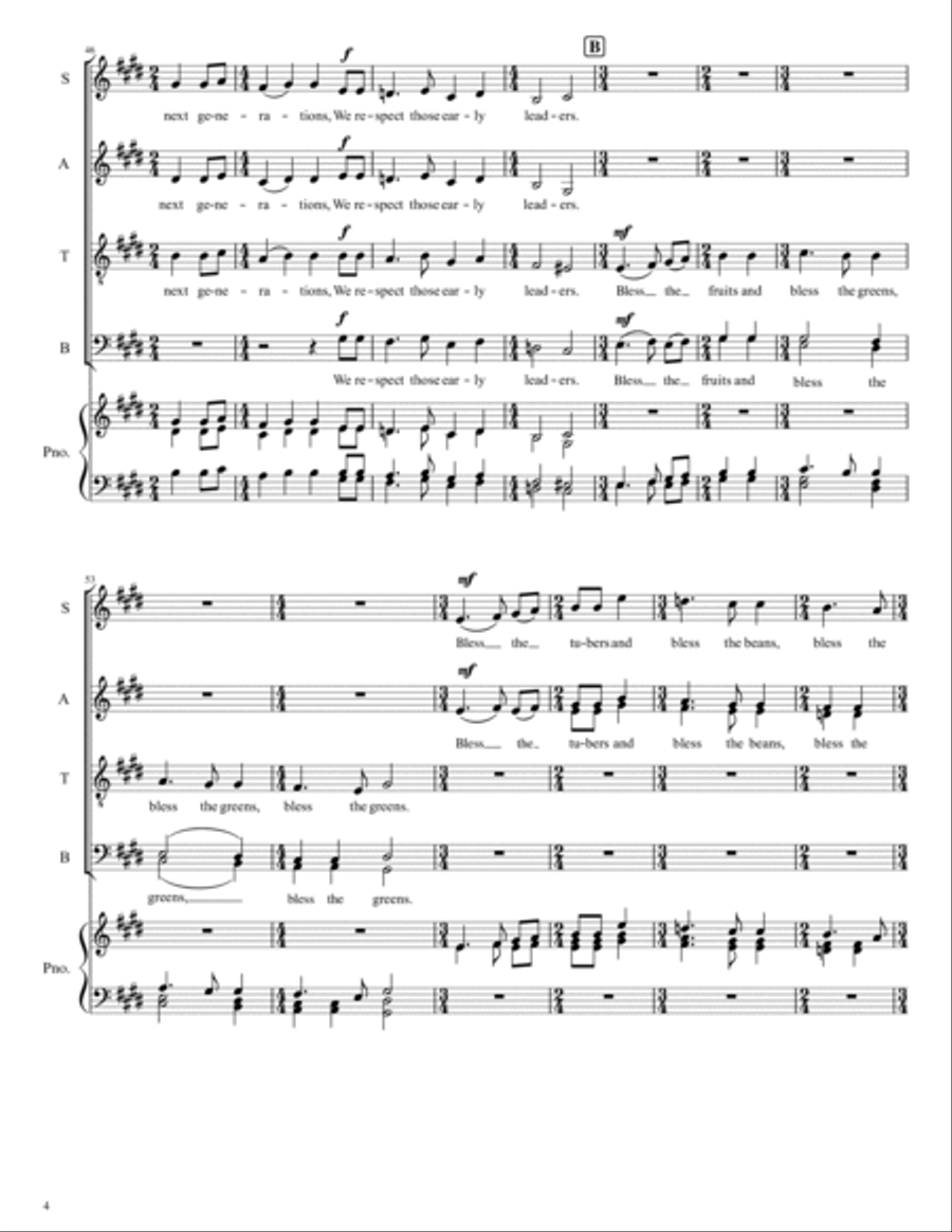 A Hymn to Biodiversity Divisi scores gallery preview page 4