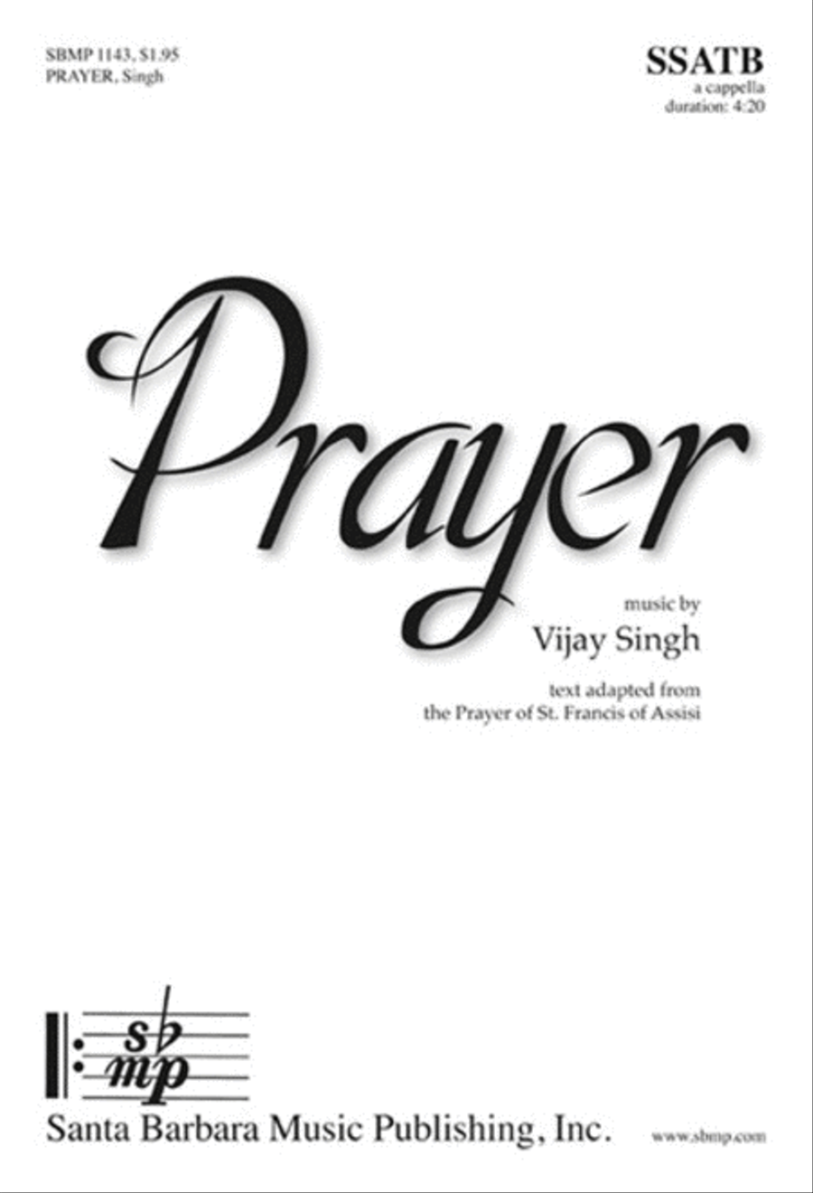 Book cover for Prayer - SSATB Octavo