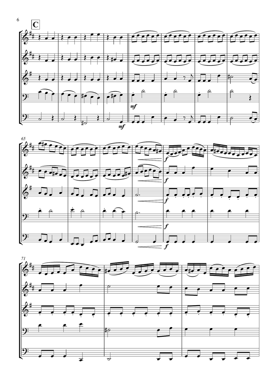 Brass Quintet - The Holly and the Ivy Brass Quintet scores gallery preview page 6
