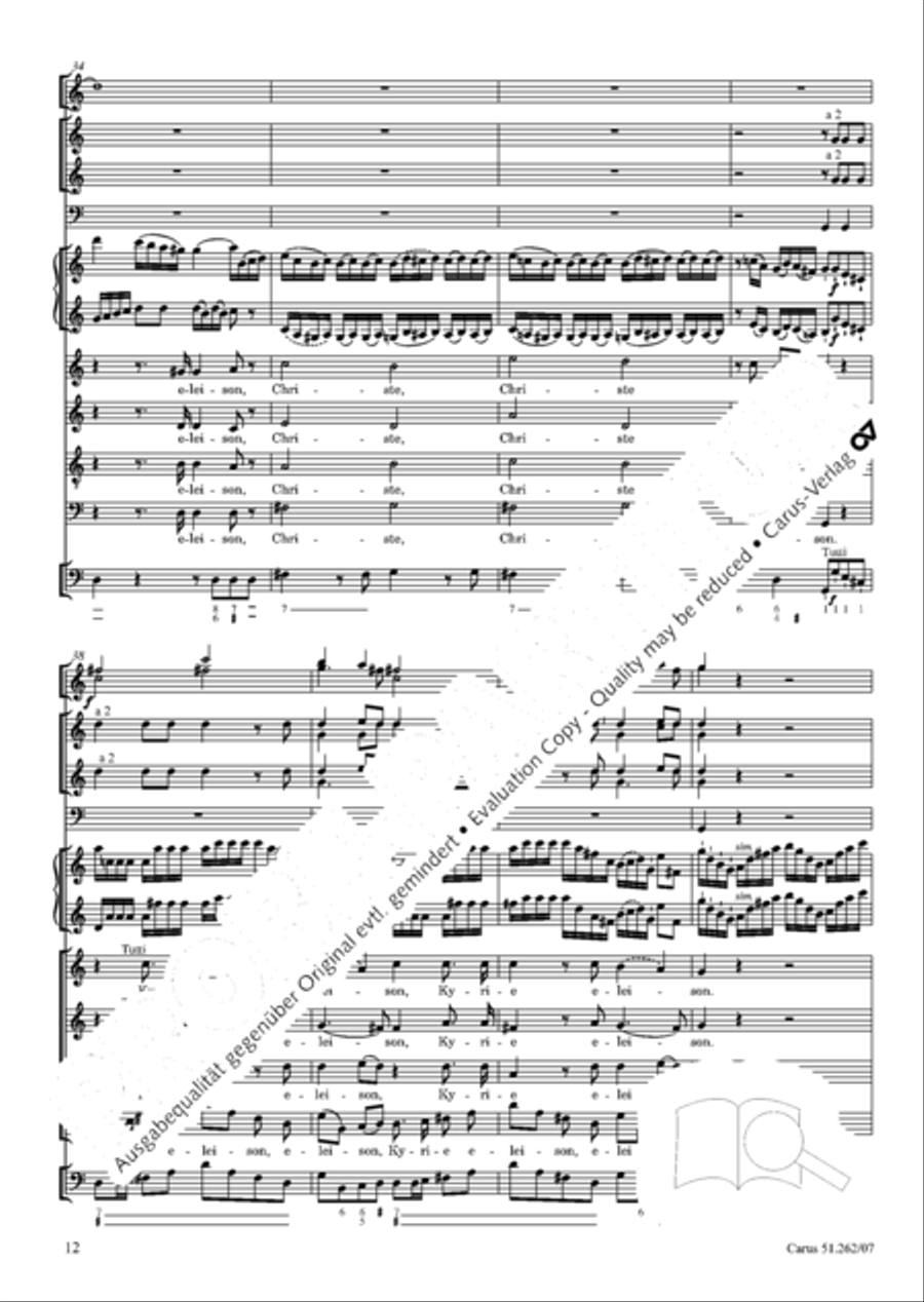 Missa longa in C major (Missa longa in C) 4-Part scores gallery preview page 13