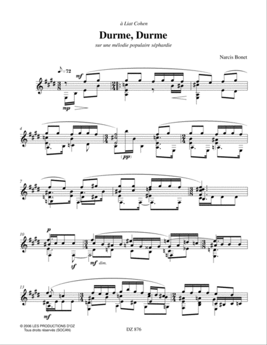 Durme, Durme / Aire de Mujer Classical Guitar scores gallery preview page 4