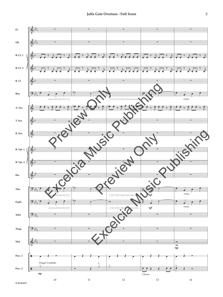 Jaffa Gate Overture (Score) Concert Band scores gallery preview page 6