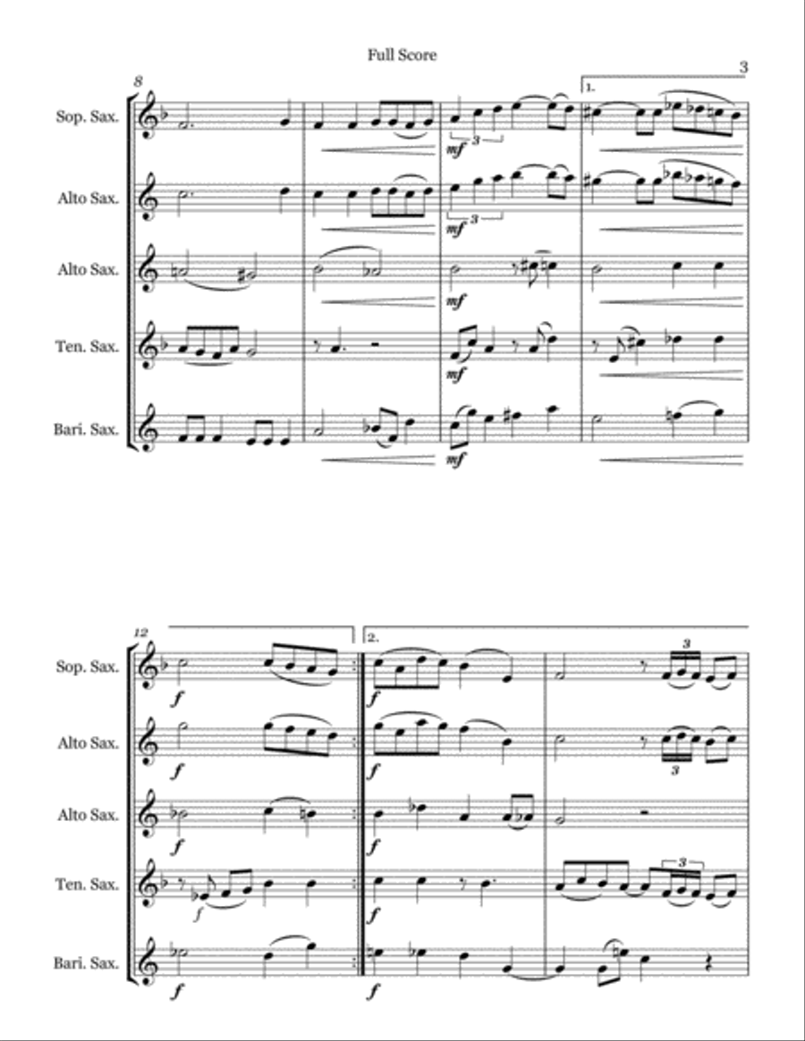 The Christmas Song (Chestnuts Roasting On An Open Fire) Saxophone Quartet scores gallery preview page 3